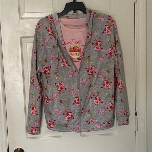 Gray Hoodie with Santa and Bear Print - Picture 1 of 6